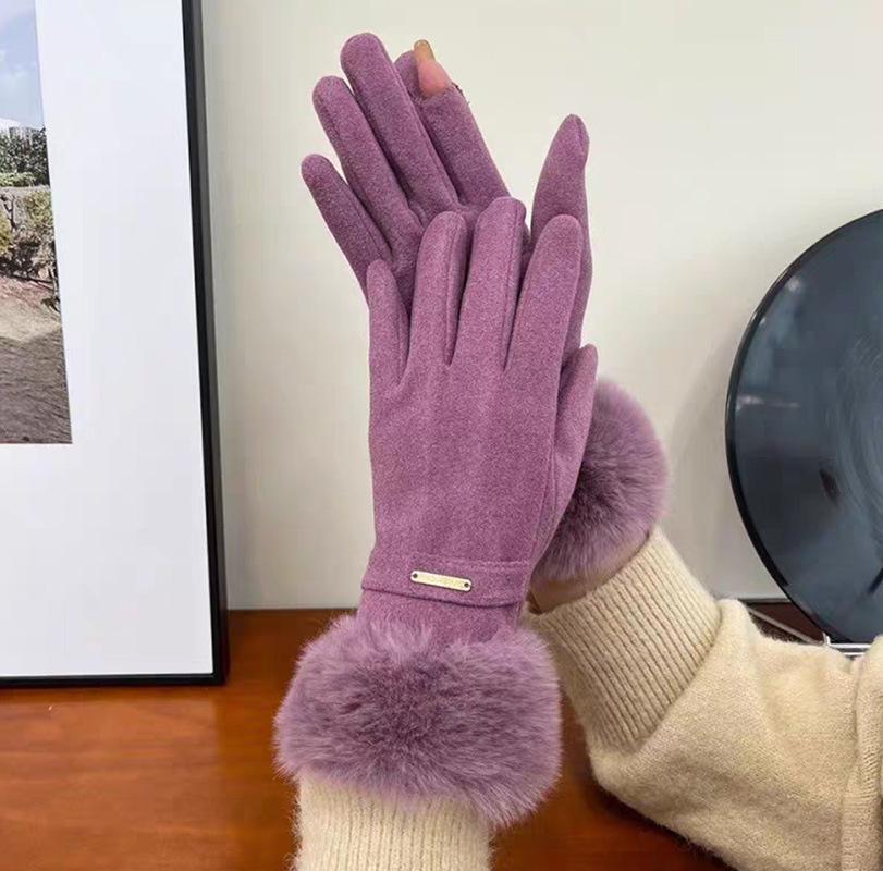 

Women s Thermal Touchscreen Cycling & Driving Gloves - Windproof, Cold-Proof, Plus Velvet Lining for Winter One Size