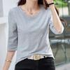 Navava Women S baSic Daily Plain Round Neck 5 ShorT Sleeve T ShirT nT3311