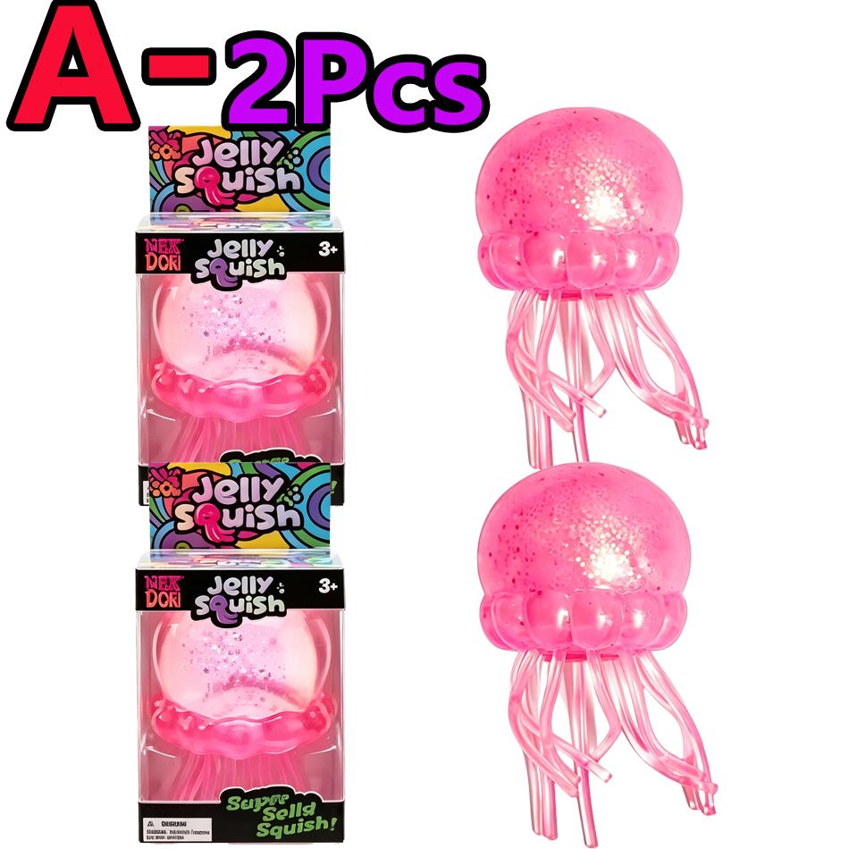 Popular  Jellyfish Octopus Soft Squeeze Fidget Toys Bead Filled Maltose Texture Soft Jelly-Like Stress Relief Squishy Toy