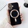 For iPhone 16 Pro 15 14 Plus 13 12 Pro Max 11 Electroplating with Lens Flims for Magsafe Magnetic Shockproof Soft Tpu Plain Color Slim Case Cover