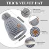 Knitted Hat Scarf Gloves Set Women's Winter Double Layer Plus Velvet Thick Outdoor Warm