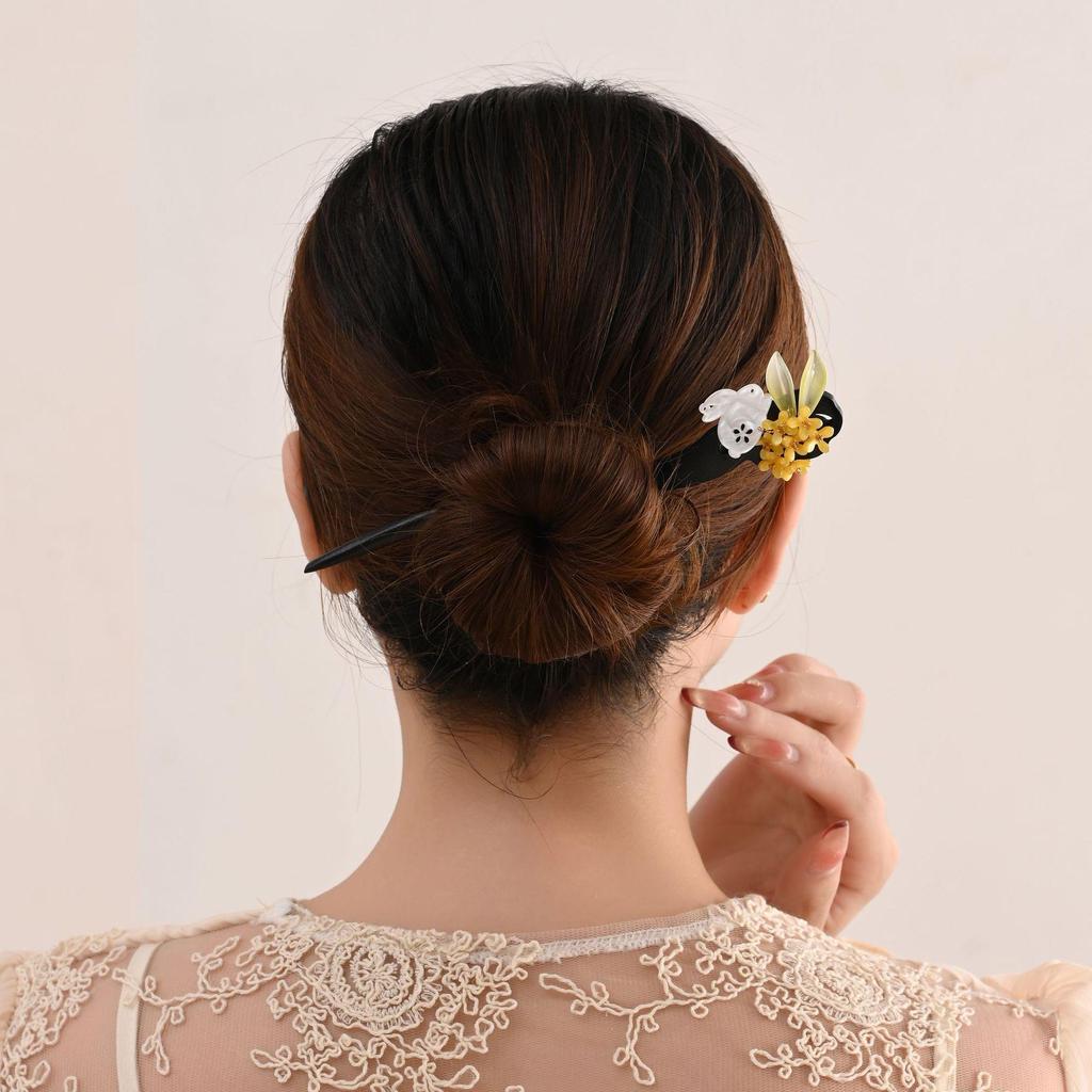 Luxurious Handmade Ebony Tassel Chinese Hanfu Qipao Hairpin for Women