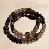 New Chinese double circle tea crystal obsidian sandalwood coconut shell spacer zen bracelet bracelet Douyin explosion wholesale