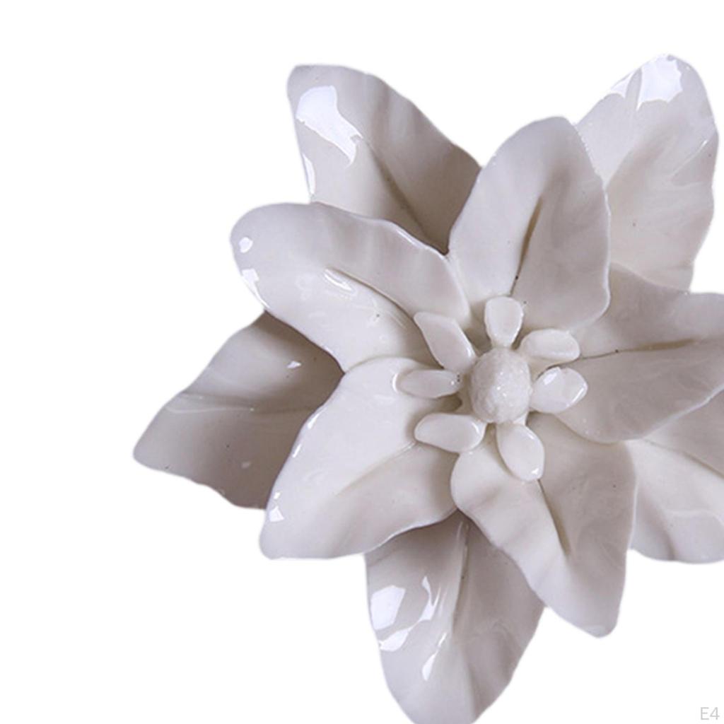 Escultura de Arte de Parede 3D de Lírio para Decoração de Casa, Ornamento de Flor de Cerâmica para Ocasiões Especiais