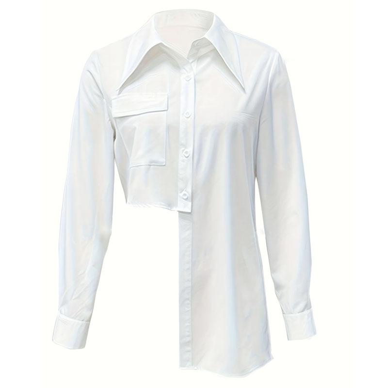 

Женский повседневный однотонный топ нестандартного кроя XXL белый