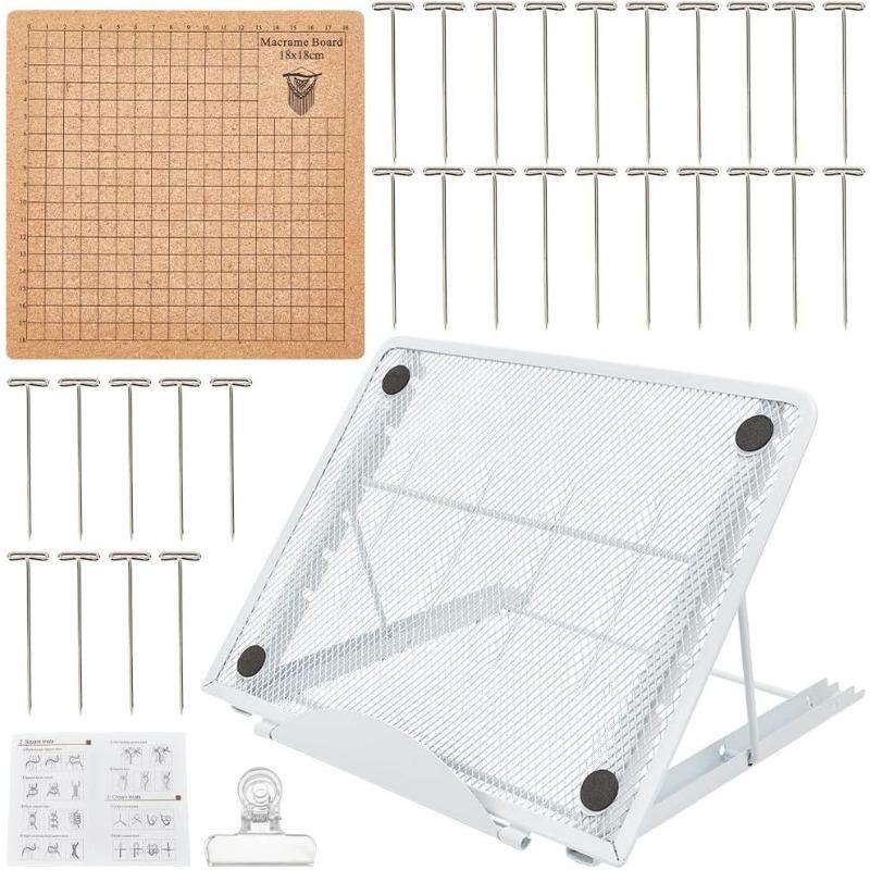 Macrame Soard Braided Rope Grid Soft Backing Board DIY Wool Cotton Rope Braided Board Cork Board 53PCS