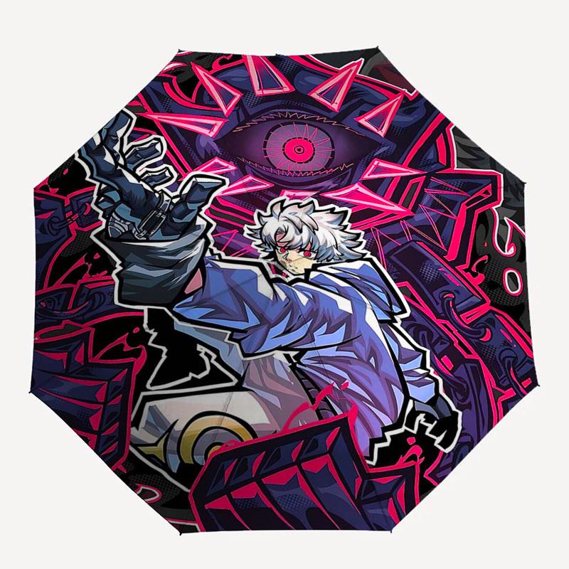 1pc Killua Zoldyck Outdoor Umbrella - Automatic Opening/Closing, Portable Tri-Fold Design with 8-Rib Iron Frame, Perfect Gift for Fans, Travelers