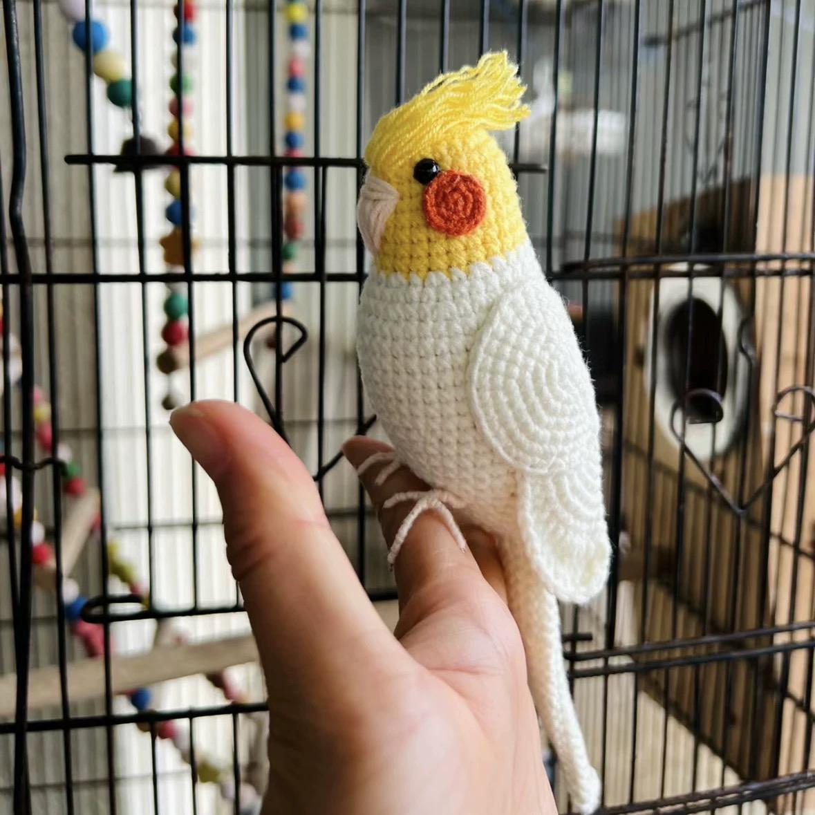 

Handcraft DIY Material Kit Cute Simulation Parrot Hook Needle Wool Yarn Keychain Gift Beginner Suitable Clothing Accessories