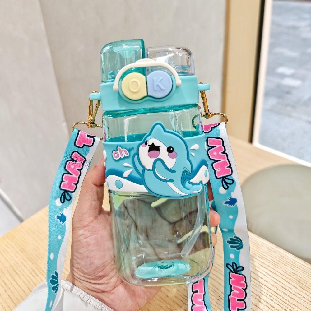 Leakproof Cartoon Plastic Water Bottle BPA Free Cute Drinking Bottle  Kids Student