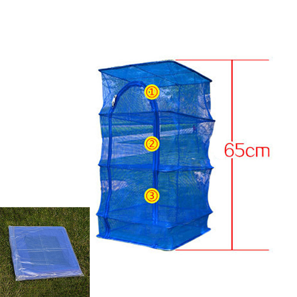 Outdoor Hanging Drying Tableware Food Dry Net 3 Layer Shelf Hang Cage Fish Rack
