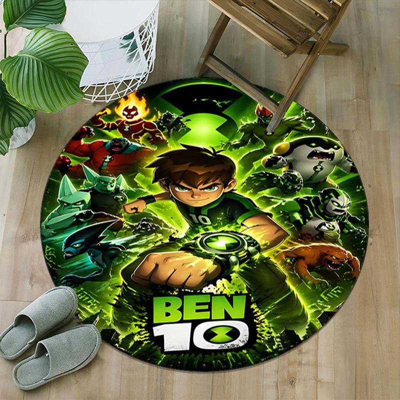 1pc Ben10 Print Round Carpet Chair Round Carpet Suitable for Bedroom Living Room Home Decorative Carpet