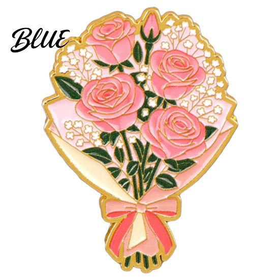 Alloy Flower Brooch Zinc Pin Colorful Shape Lapel Smooth Polished