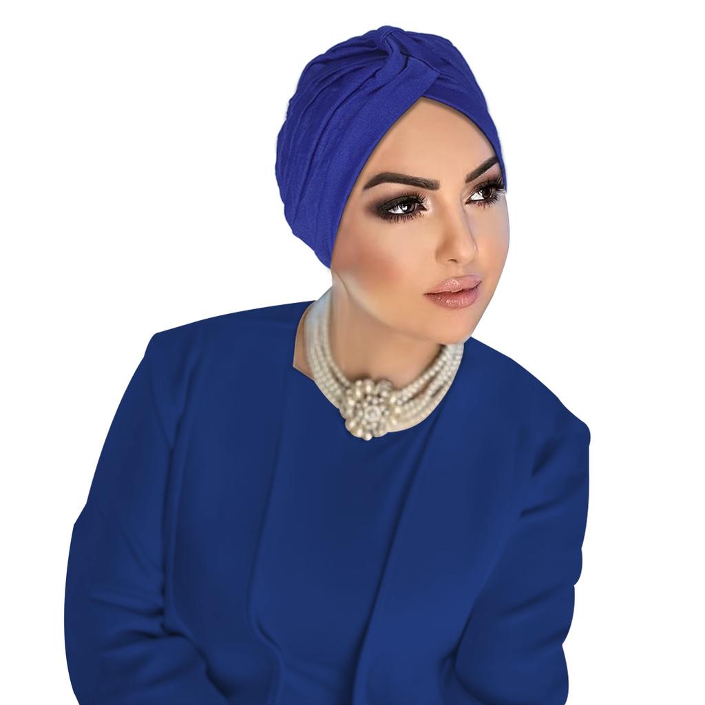 Indian Hat Twist Knot Turban Women Muslim Inner Hijab Beanies Bonnet Hair Loss Headscarf Bandanas Chemo Cap Solid Color Headwrap