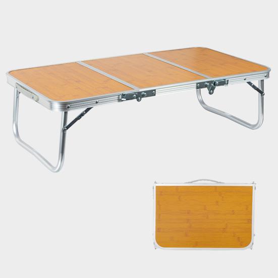 MDF Desktop Table Outdoor Picnic Folding Lightweight Heavy Duty Aluminum Frame Bamboo Top Camping Hiking Backpacking BBQ Portable Collapsible