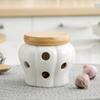 Moderní děrovaná úložná nádoba Větraná keramická úložná nádoba Kuchyňská krabička na zázvor a česnek Porcelánové nádoby Kuchyňské náčiní