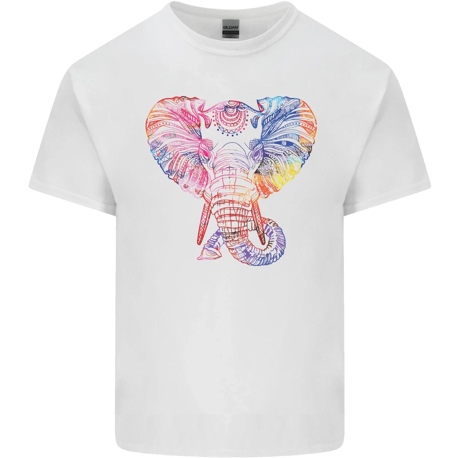 Mandala Art Elephant Contemporary Kids T-Shirt Childrens L