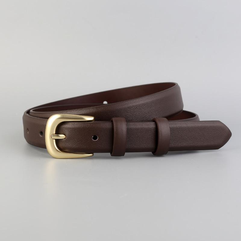 Women S Genuine Leather Belt Pin Buckle Simple Style For Jeans