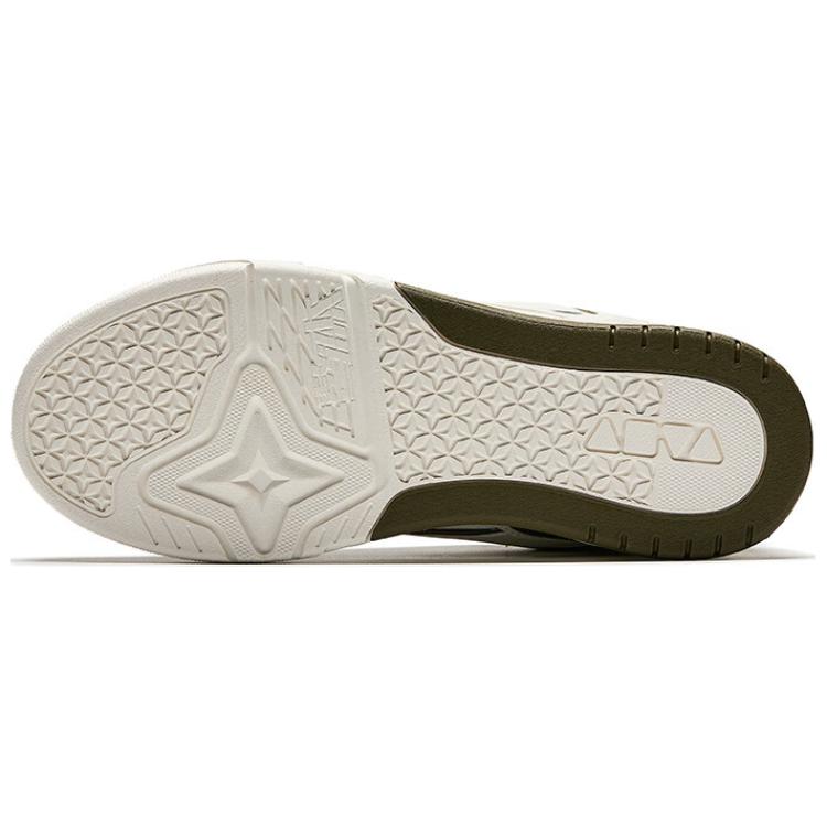 New Anta Anti Slip Wear Resistant Low Top Skateboard Shoes Men's White Green 112518040-2