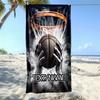 Custom Basketball Beach Towel Personalized Name Dunk Sports Microfiber Bath Towels Soft Quick Dry Swimming Pool Lounger Gift