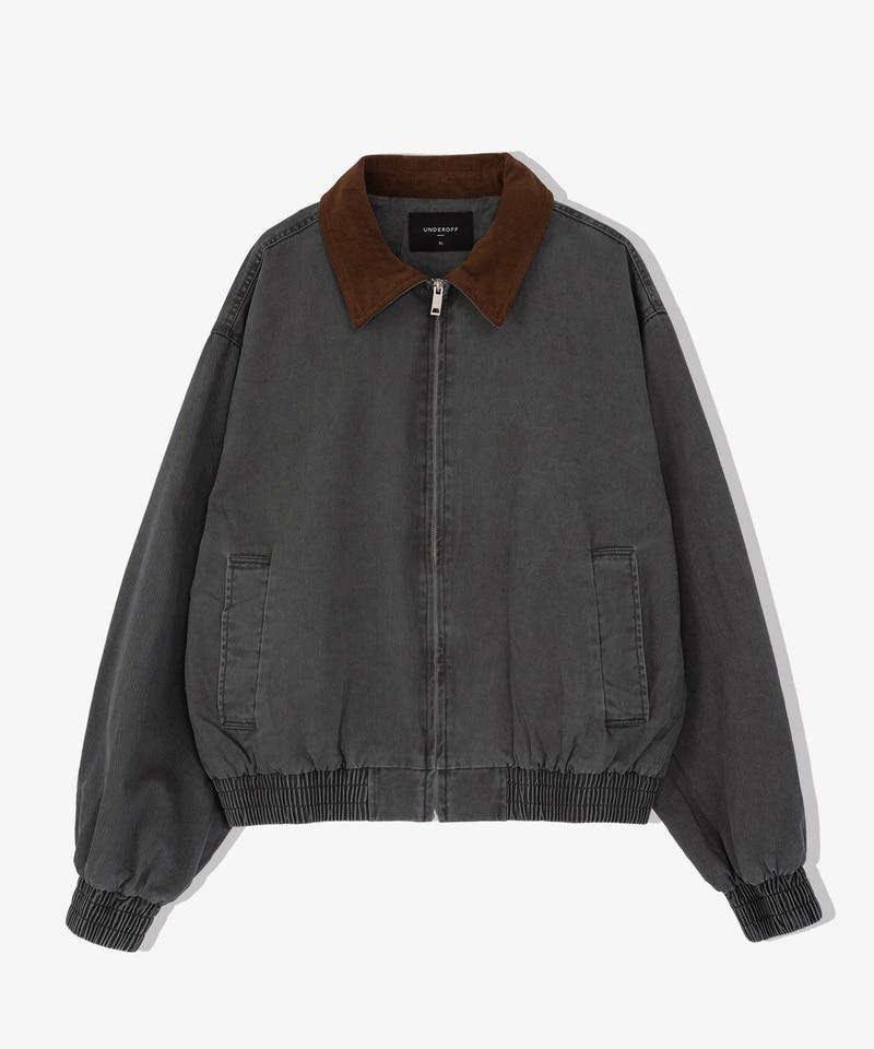 Underoff Washed Crop Work Blouson Jacket Dark Grey