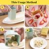 Fruit Platter Slicer Egg Strawberry Banana Press Stainless Steel Slicer Salad Making Kitchen Gadget with Cleaning Brush Fork