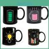 Färgskiftande keramisk mugg med glödlampa Tetris batterimönster för gåvor och kampanjer