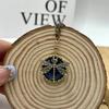1Pcs Carving Blue Stone Accessories Vintage Bronze Color Dragonfly Women Necklaces And Pendants