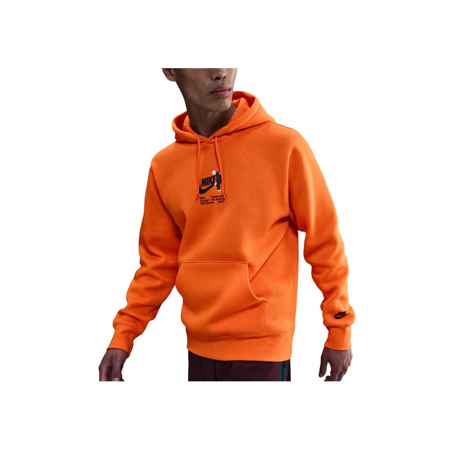 Nike Sportswear Fleece Crew Neck Long Sleeve Sweatshirt Men Orange Pink Black HV1392-819 S