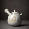 230ml Chinese Ru Kiln Side Handle Teapots Handmade Cute Cat Pattern Ceramic Kettle Travel Portable Filter Tea Pot Home Tea Set