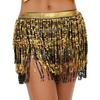 Bohemian Sequin Hip Scarf: Four-layer Tassel Waist Chain Belly Dance Costume for Women. Perfect for Halloween Performances.