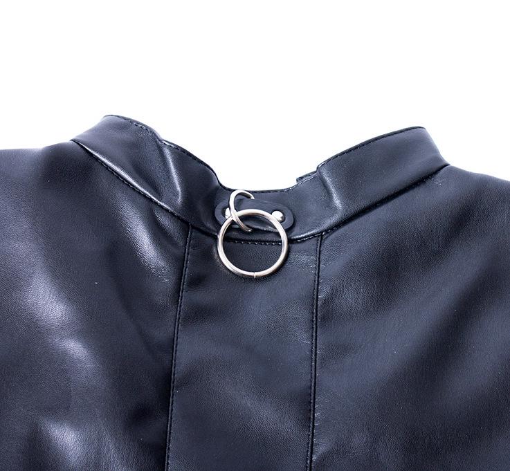 Aisile Black Leather Erotic Restraint Clothing