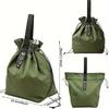 Portable Insulated Canvas Lunch Bag with Drawstring Closure Folding Bento Bag Cooler Tote Bag for Work School Picnic Camping