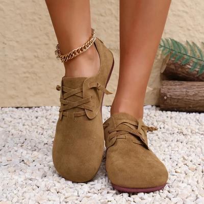 Women's Fashion Flat Shoes Autumn New Round Head Suede Deep Mouth Soft Sole Anti-slip Wear-resistant Low-top Shoes