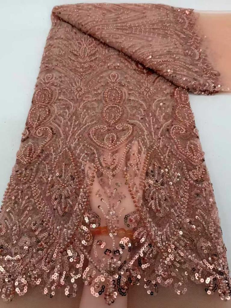 African French Tulle Groom Lace Fabric 5 Yards 2026 High Quality Sequin Nigeria Lace Fabric African Mesh Lace Fabric For Wedding