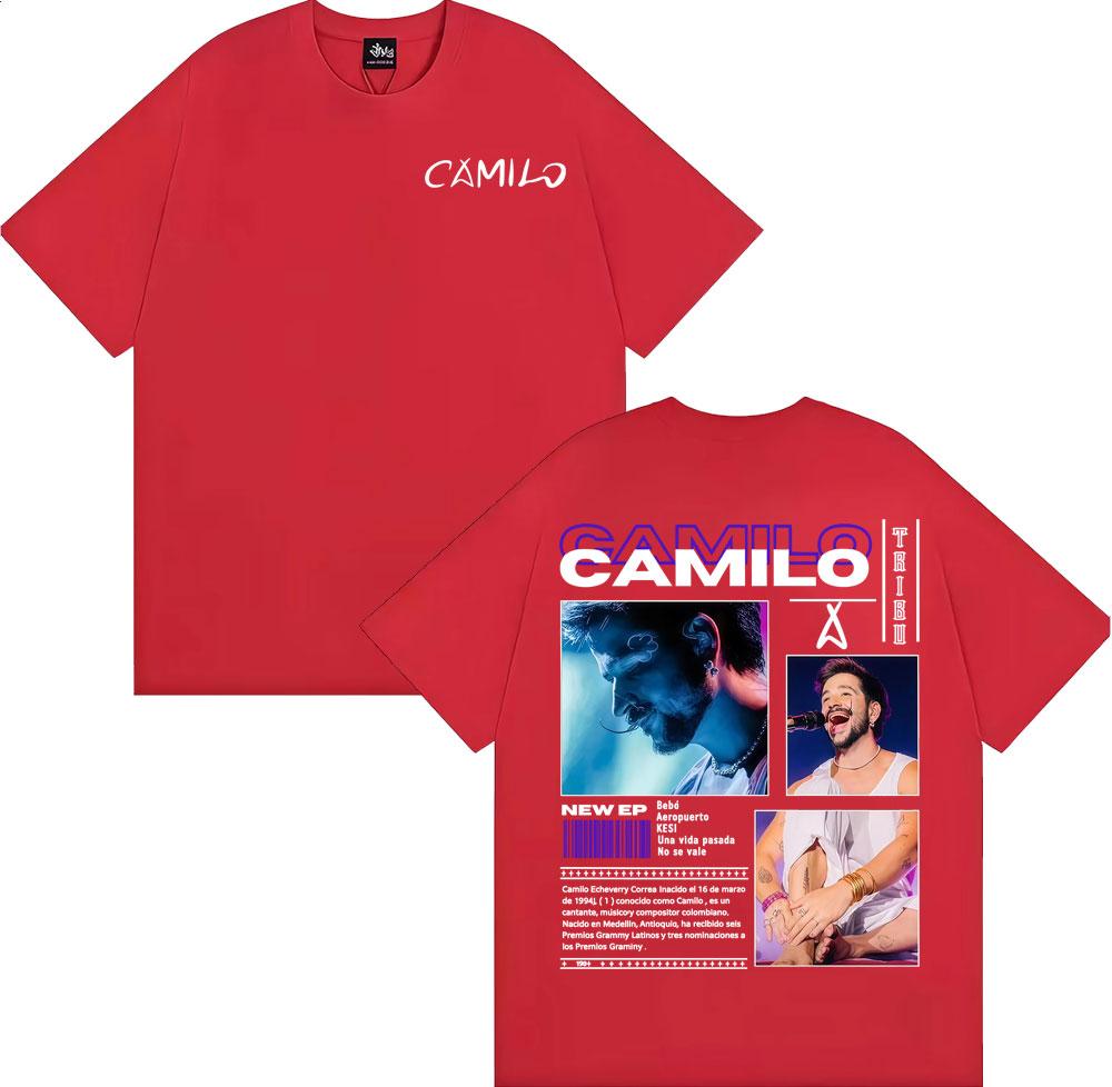

Singer Camilo Tribu Album Tour Graphic Tshirts Men Harajuku 90s Vintage Gothic T Shirt pure Cotton Pop music Streetwear 4XL