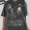 Cosmic Cat Western Shirt, Cat Cowboy Graphic Tee, UFO Desert Shirt, Vintage Sci Fi Tee, Space Western Shirt, Cat Cowgirl Aesthetic Gift
