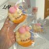 Sensory Stress Ball Kitten Egg Tart Squeeze Toy Relieving Cartoon Fake Toy Soft Stretchy Food Fidget Portable
