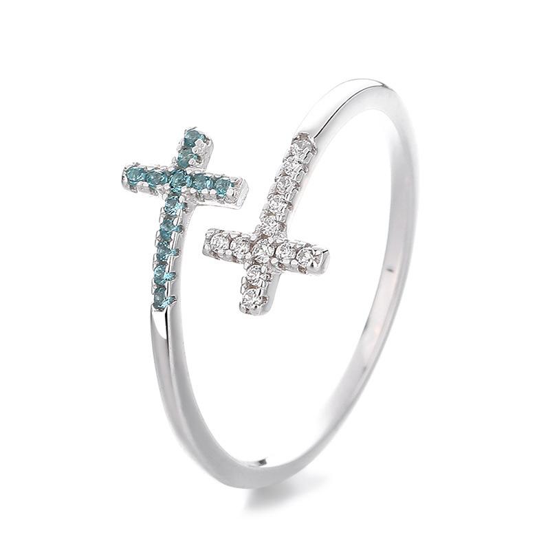

Cross Zircon Stackable Rings For Women 925 Sterling Silver Engagement High Quality Jewelry Vintage Accessories Argent 925 срібний