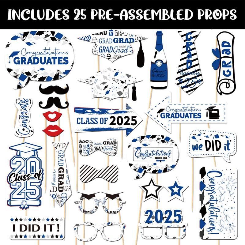 2025 Abschluss Po Booth Requisiten Rahmen Banner Für Abschlussfeiern 2025 Deko Shooting Hintergrund Requisite Partyzubehör