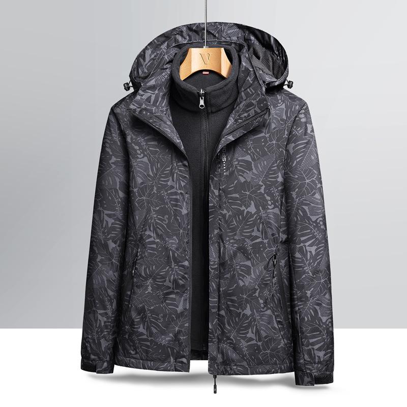 

Maple Leaf Outdoor Fleece Jacket Detachable Polar Fleece Jacket Three-in-one Two-piece Jacket 4XL
