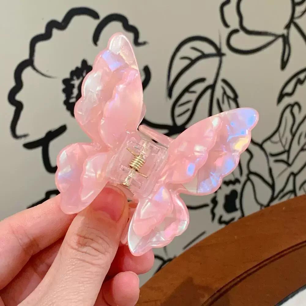 Fairy Butterfly Hair Claw Acetate Crab Hair Clip Women Sweet Princess Shark Clip Hairpin for Girls and Women Hair Accessories