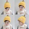 New Baby Hats Autumn and Winter Male and Female Babies Pumpkin Cartoon Warm Wool Hat Cold-proof and Skin-friendly Inner Knitted Hat