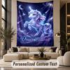 Unicorn (112) Theme Personalized Tapestry Custom Name Text Wall Hanging Tapestry Home Background Decoration