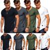 Mens Fit Slim O Neck Short Sleeve Muscle Tee Tshirt Casual Tops Shirts Sport