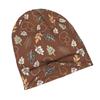 2D Flat Printing Brown Forest with Green Leaves Urban-Inspired Adult Beanie Fits Well with Layered Looks Morning Coffee Walks Or Creative Spaces with