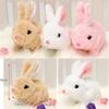 Plush Electric White Rabbit Simulation Pet Will Walk, Call, Move Mouth, Shake Ears, Long-haired Rabbit Pet Toy