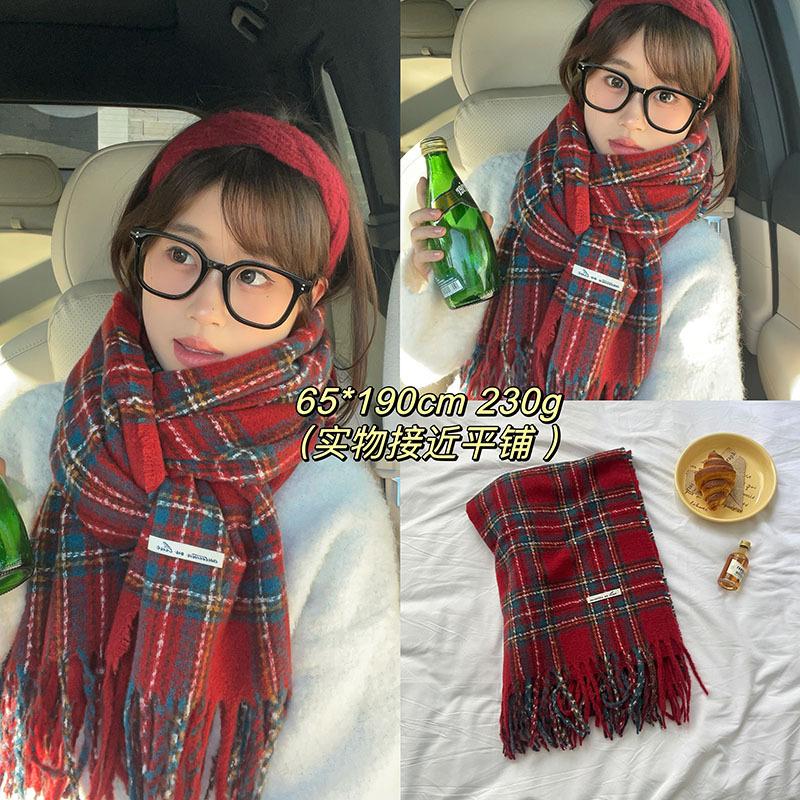 Christmas Series New Red Atmosphere Scarf Collection Women's Winter Wind Advanced Autumn and Winter Warm Scarf