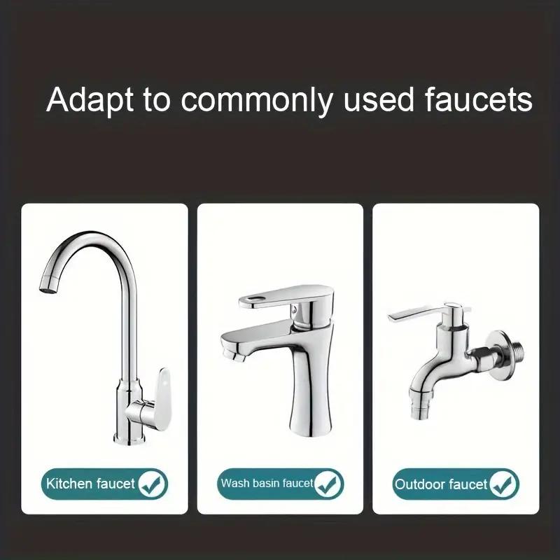3-in-1 Multifunctional Kitchen & Bathroom Faucet Extender Splash-Proof Pressurized Sprinkler with 3-Speed Rotatable Bubbler and Scrubbing Nozzle