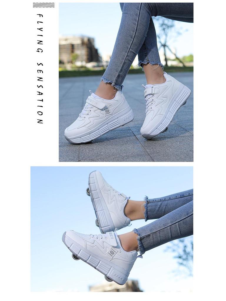 Doppel-/Einzelrad-Rollschuhe für Kinder und Erwachsene - Abnehmbare Räder