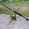 Fishing Rods and Reels Combos Set 1.8-2.4MTelescopic Fishing Rod with 13+1BB Spinning Reel for Carp Bass Saltwater Freshwater Fishing